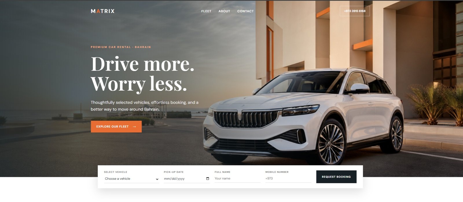 Car Rental Website Interface